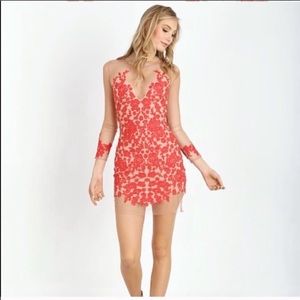 For Love and Lemons Luau Mini Dress RED rare